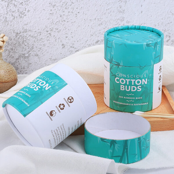 Custom Paper Canister Packaging Bamboo Stick Cotton Swabs 200 Count - Image 6