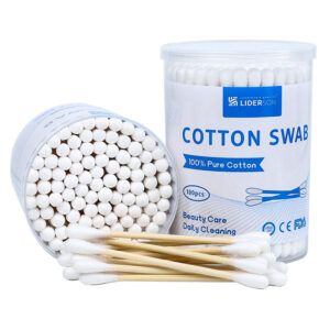 Bamboo Stick Cotton Swabs 100 Count in Plastic Box