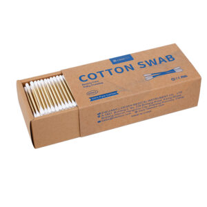 Bamboo Stick Cotton Swabs Paper Drawer Box (500 Count)